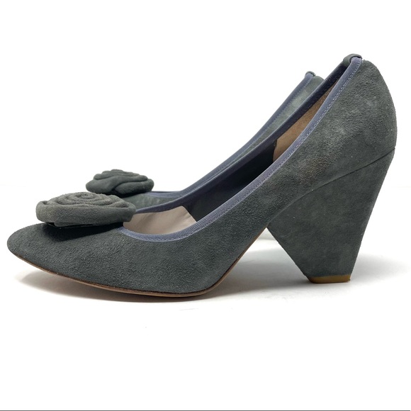 ACCESSOIRE DIFFUSION gray suede heels, vintage, made in Spain, size 39 - Picture 4 of 13